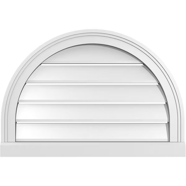 Round Top Surface Mount PVC Gable Vent: Functional, w/ 2